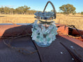 Rainbow Fluorite and Clear Quartz Sand Wax Sandle/Vase