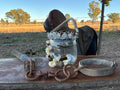 Tigers Eye, Orange Calcite and Clear Quartz Sand Wax Candle/Vase